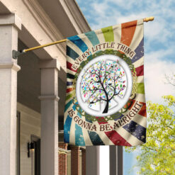 Hippie Every Little Thing Is Gonna Be Alright Flag - Garden Flag (11.5″ x 17.5″)