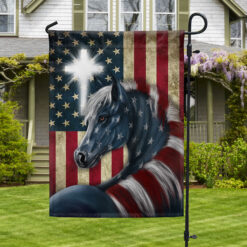 Patriot Horse American Flag LHA1965F - Garden Flag (11.5″ x 17.5″)