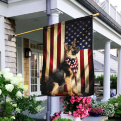 German Shepherd American Flag - Garden Flag (11.5″ x 17.5″)