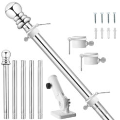 Flag Pole Kit For House Outside - White
