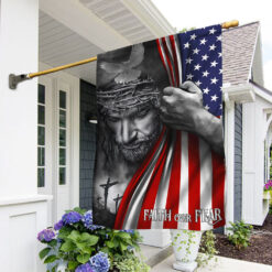 Jesus Flag Faith Over Fear God Jesus Flag TRL763F - House Flag (29.5″ x 39.5″)