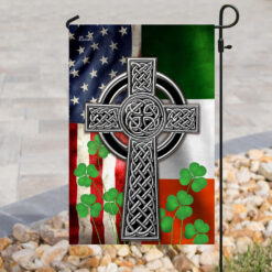 The Irish Celtic Cross Flag - Garden Flag (11.5″ x 17.5″)