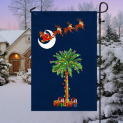 South Carolina Christmas Flag Santa Palmetto Tree LNT749F - Garden Flag (11.5″ x 17.5″)