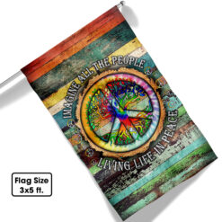 Peace Sign Hippie Flag Imagine All The People Living Life In Peace Flag TPT597F - 3x5 ft. Flag