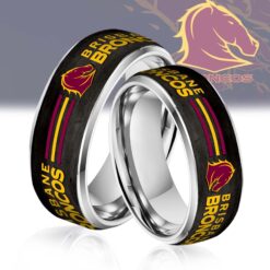 Auspiritmerch Brisbane Broncos Silver Tungsten Rings Gift For Fans - Style1