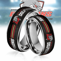 Auspiritmerch Dolphins Silver Tungsten Rings Gift For Fans - Style1