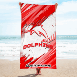 Auspiritmerch Dolphins Pool Travel Beach and Bath Towels for Kids and Adults
