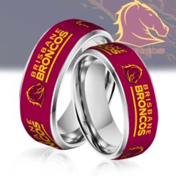 Auspiritmerch Brisbane Broncos Silver Tungsten Rings Gift For Fans - Style2