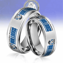Auspiritmerch Canterbury-Bankstown Bulldogs Silver Tungsten Rings Gift For Fans