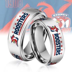 Auspiritmerch Sydney Roosters Silver Tungsten Rings Gift For Fans - Style1