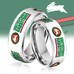 Auspiritmerch South Sydney Rabbitohs Silver Tungsten Rings Gift For Fans - Style1