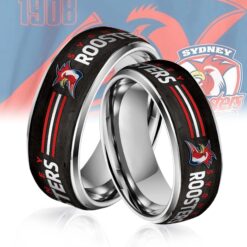 Auspiritmerch Sydney Roosters Silver Tungsten Rings Gift For Fans - Style2