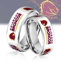 Auspiritmerch Brisbane Broncos Silver Tungsten Rings Gift For Fans - Style1