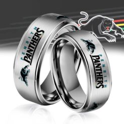 Auspiritmerch Penrith Panthers Silver Tungsten Rings Gift For Fans - Style2