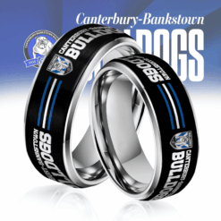 Auspiritmerch Canterbury-Bankstown Bulldogs Silver Tungsten Rings Gift For Fans - Style1