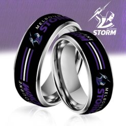Auspiritmerch Melbourne Storm Silver Tungsten Rings Gift For Fans - Style2