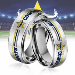 Auspiritmerch North Queensland Cowboys Silver Tungsten Rings Gift For Fans - Style2