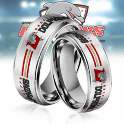 Auspiritmerch Dolphins Silver Tungsten Rings Gift For Fans - Style2