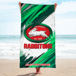 Auspiritmerch South Sydney Rabbitohs Pool Travel Beach and Bath Towels for Kids and Adults