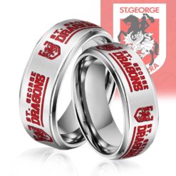 Auspiritmerch St. George Illawarra Dragons Silver Tungsten Rings Gift For Fans - Style2