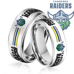Auspiritmerch Canberra Raiders Silver Tungsten Rings Gift For Fans - Style1