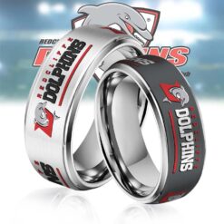 Auspiritmerch Dolphins Silver Tungsten Rings Gift For Fans