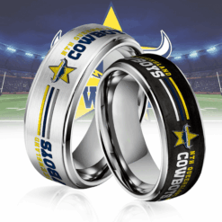 Auspiritmerch North Queensland Cowboys Silver Tungsten Rings Gift For Fans