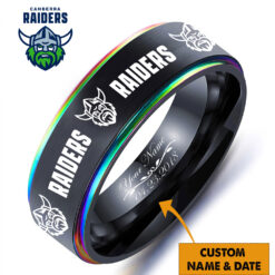 Auspiritmerch Canberra Raiders Personalized Engraved Ring Gift For Fans