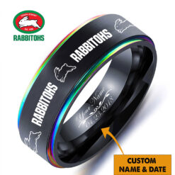 Auspiritmerch South Sydney Rabbitohs Personalized Engraved Ring Gift For Fans