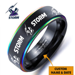 Auspiritmerch Melbourne Storm Personalized Engraved Ring Gift For Fans