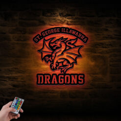 Auspiritmerch St. George Illawarra Dragons Wall Art LED Gifts For Fans