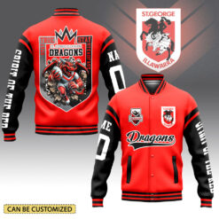 Auspiritmerch St. George Illawarra Dragons Personalized Baseball Jacket Gifts For Fans