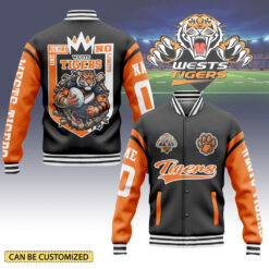 Auspiritmerch Wests Tigers Personalized Baseball Jacket Gifts For Fans