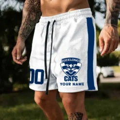Auspiritmerch Geelong Cats Custom Name And Number Short Pants Gift For Fans