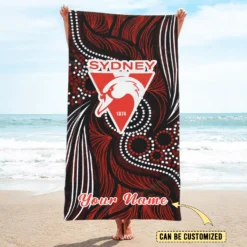 Auspiritmerch Sydney Swans Pool Travel Beach and Bath Towels for Kids and Adult