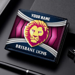 Auspiritmerch Brisbane Lions Personalized Leather Wallet Gift For Fans