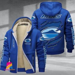 Auspiritmerch Blues Personalized Hooded Fleece Thermal Cotton Jacket Gift For Fans