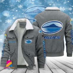 Auspiritmerch Blues Personalized Style Fleece Thermal Cotton Jacket