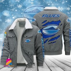 Auspiritmerch Blues Style Fleece Thermal Cotton Jacket