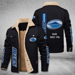 Auspiritmerch Blues Style Fleece Thermal Cotton Jacket