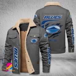 Auspiritmerch Blues Style Fleece Thermal Cotton Jacket
