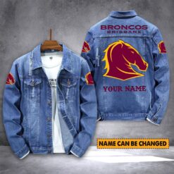 Auspiritmerch Brisbane Broncos Personalized Denim Jacket Gift For Fans