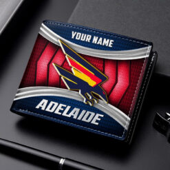 Auspiritmerch Adelaide Football Club Personalized Leather Wallet Gift For Fans