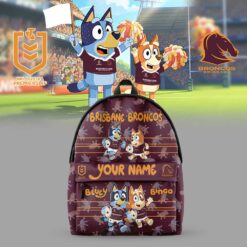 Auspiritmerch Brisbane Broncos x Bluey and Bingo Back Pack  Custom Name For Fans