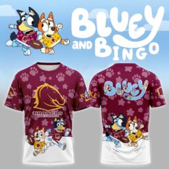 Auspiritmerch Brisbane Broncos x Bluey and Bingo T Shirt Gift For Fans