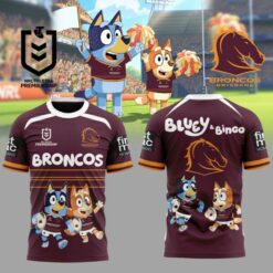 Auspiritmerch Brisbane Broncos x Bluey and Bingo Shirt V2