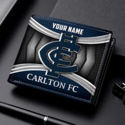 Auspiritmerch Carlton Football Club Personalized Leather Wallet Gift For Fans