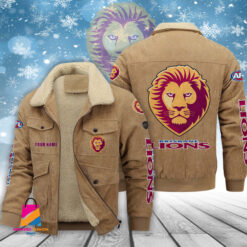Auspiritmerch Brisbane Lions Personalized Style Fleece Thermal Cotton Jacket