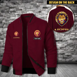 Auspiritmerch Brisbane Lions Personalized Zip Bomber Jacket For Fans