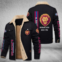 Auspiritmerch Brisbane Lions Style Fleece Thermal Cotton Jacket